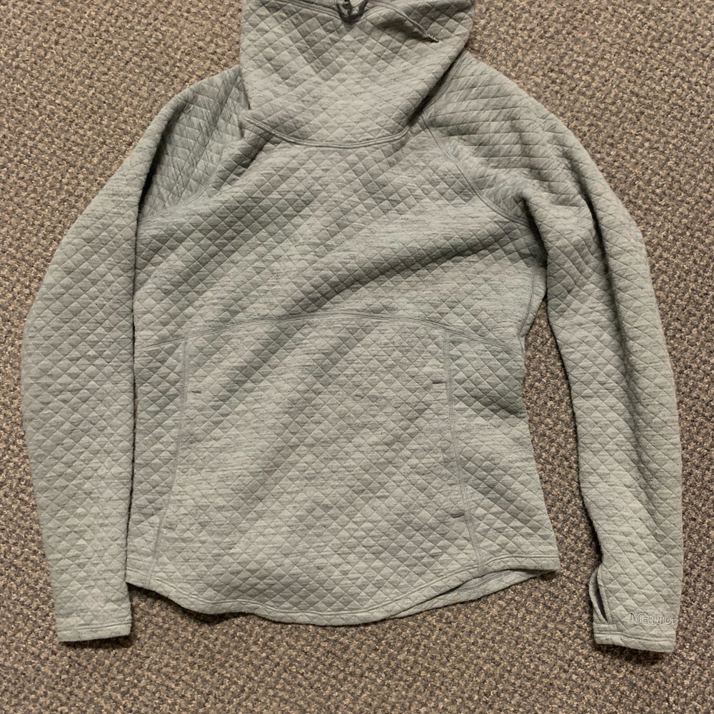 Marmot Quilted Gray Cowl Neck Sweater